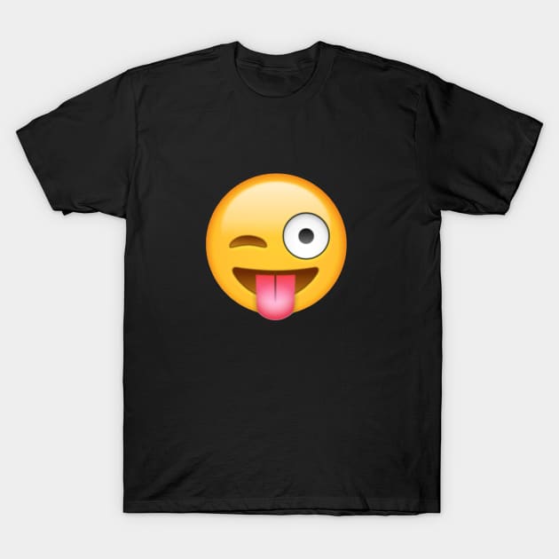 Smiley Face Tongue Out Emoji T-Shirt by misdememeor